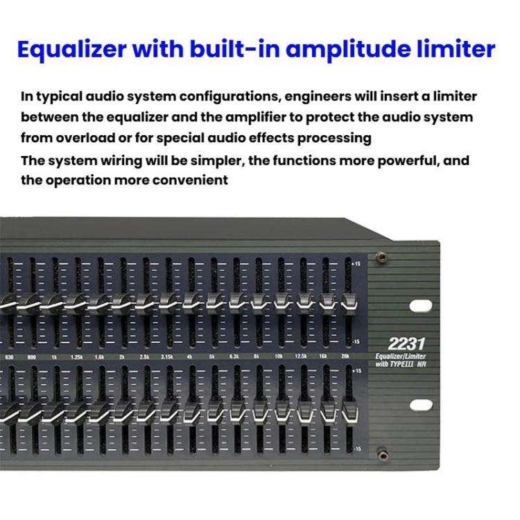 2231 Equalizer Anti-Feedback Audio Performance Stage Conference Effects Processor Noise Reduction...