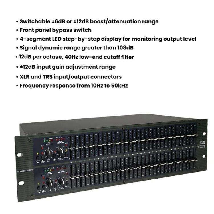2231 Equalizer Anti-Feedback Audio Performance Stage Conference Effects Processor Noise Reduction...