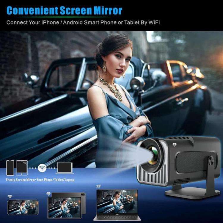 HY320 Mini Android 11 Portable 4K HD Projector With WiFi 6, Bluetooth, 180-Degree Rotation, Wirel...