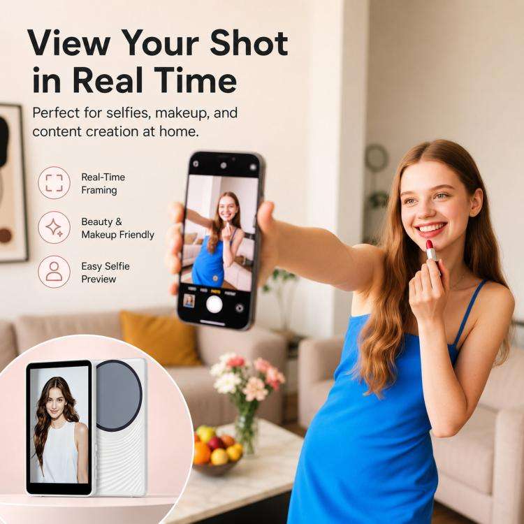 Magnetic Phone Screen Mirror Wireless Rear Camera Selfie Display