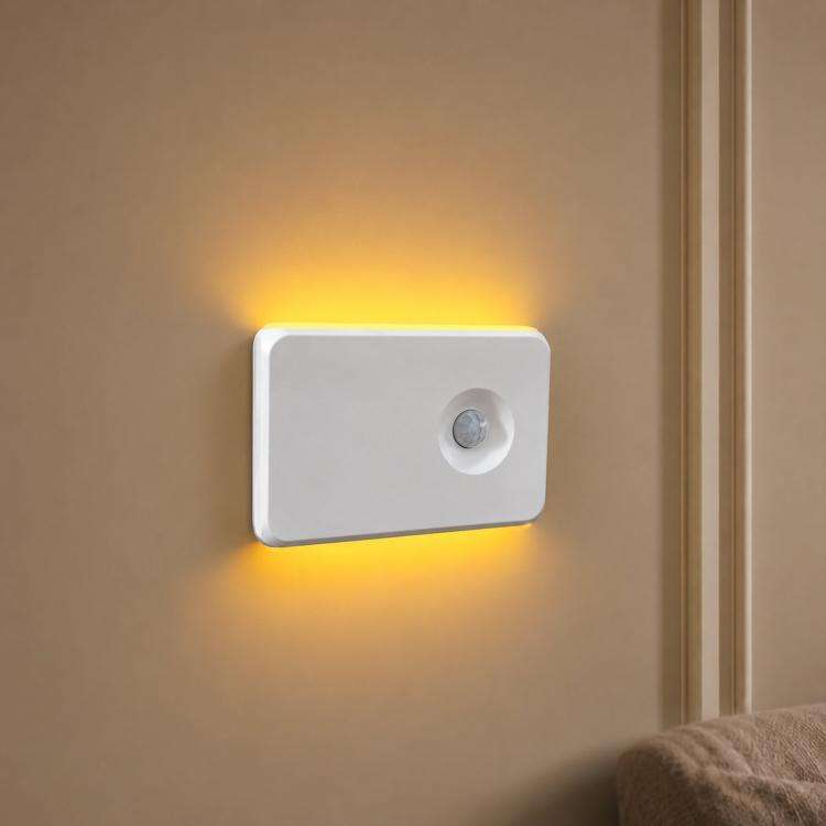 Backlit Magnetic Motion Sensor Night Light LED Wall Sconce Rechargeable Hallway Lamp, Warm Light,...