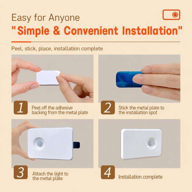 Backlit Magnetic Motion Sensor Night Light LED Wall Sconce Rechargeable Hallway Lamp, Warm Light,...