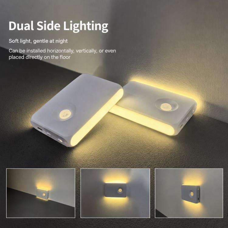 Backlit Magnetic Motion Sensor Night Light LED Wall Sconce Rechargeable Hallway Lamp, Warm Light,...