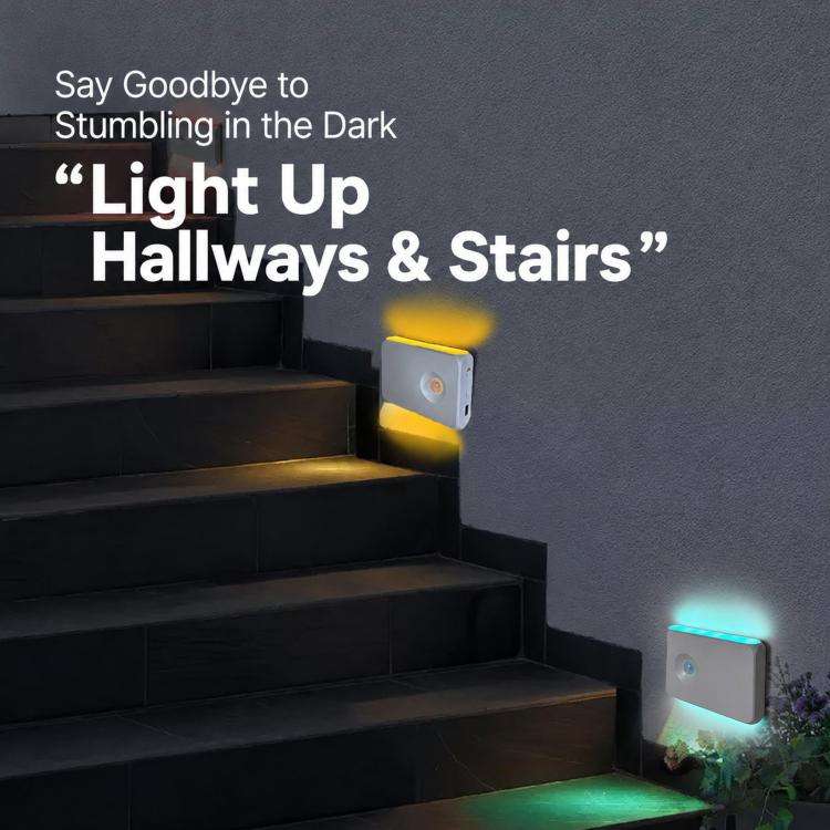Backlit Magnetic Motion Sensor Night Light LED Wall Sconce Rechargeable Hallway Lamp, Warm Light,...