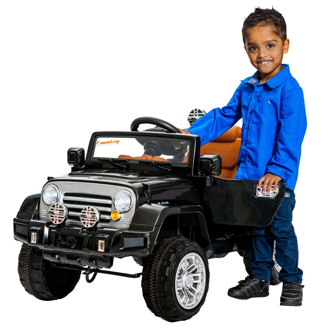 12V Jeep Kids Electric Ride On Car Black