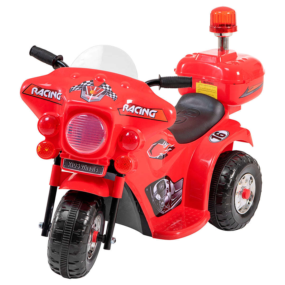 Racing motorcycle battery kids ride on- red