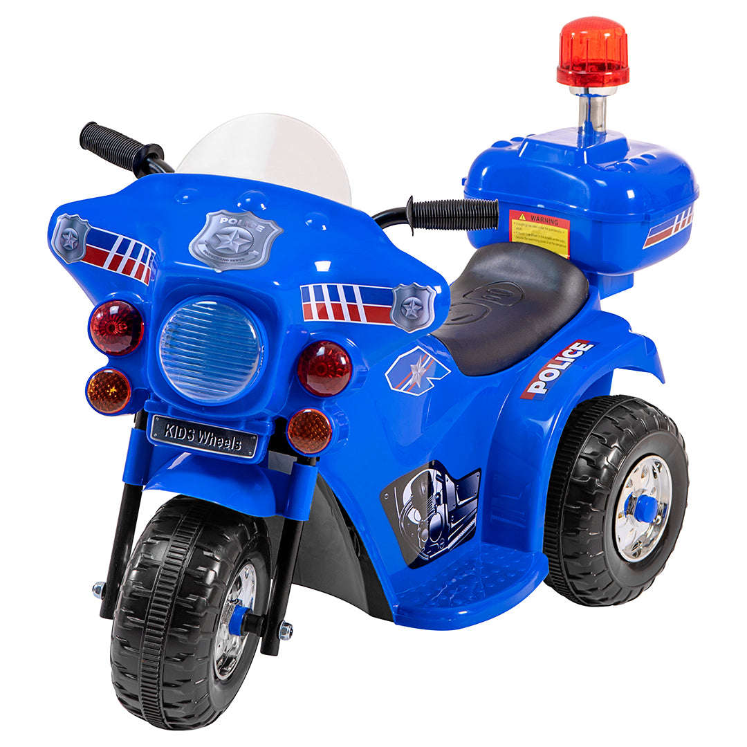 Police motorcycle battery kids ride on- blue
