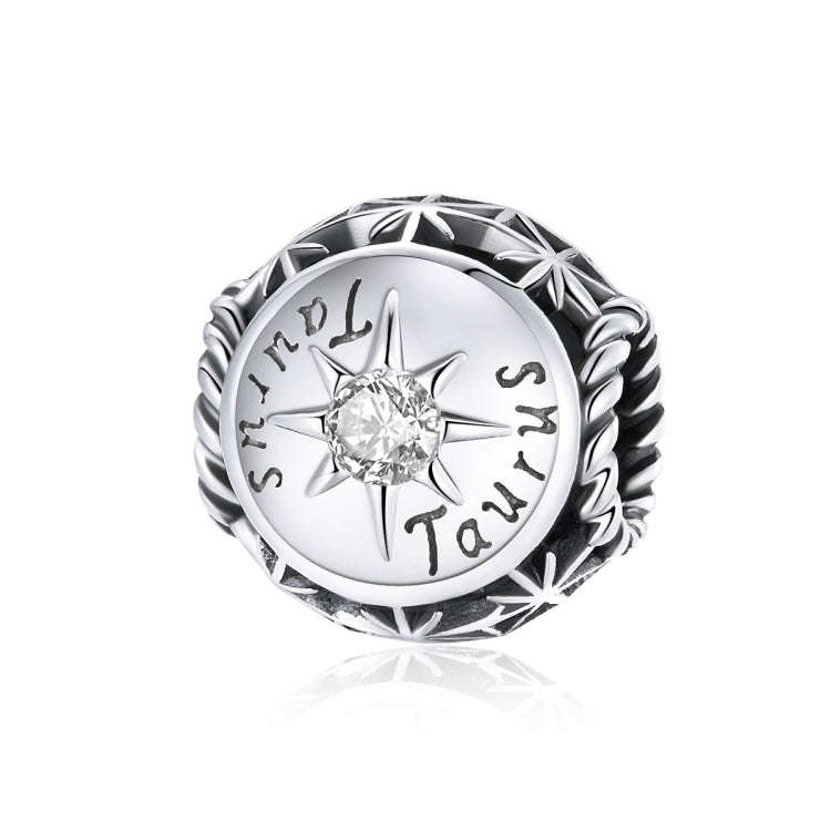S925 Sterling Silver Twelve Constellation Zircon Beads DIY Bracelet Necklace Accessories, Aries, ...
