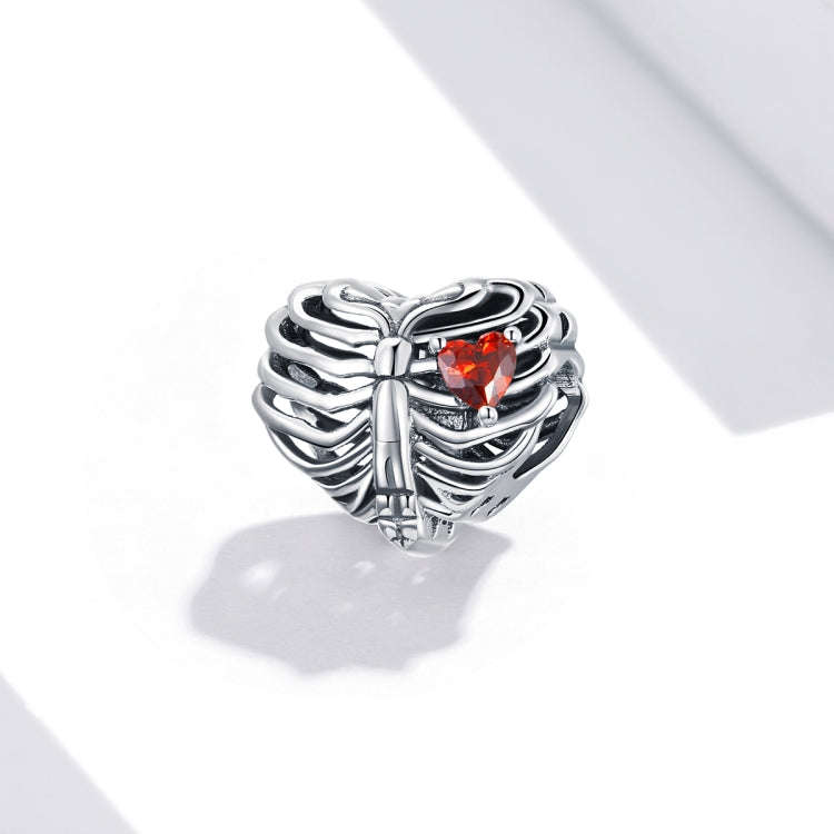 S925 Sterling Silver Beating Heart Beads DIY Bracelet Necklace Accessories, Beating Heart