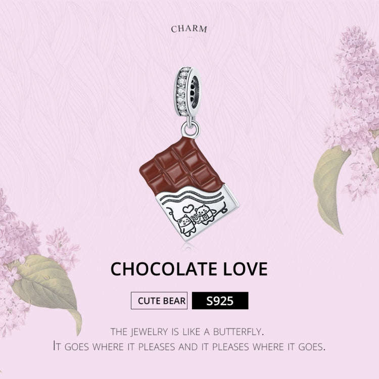 S925 Sterling Silver Savory Chocolate Pendant DIY Bracelet Necklace Accessories, Chocolate