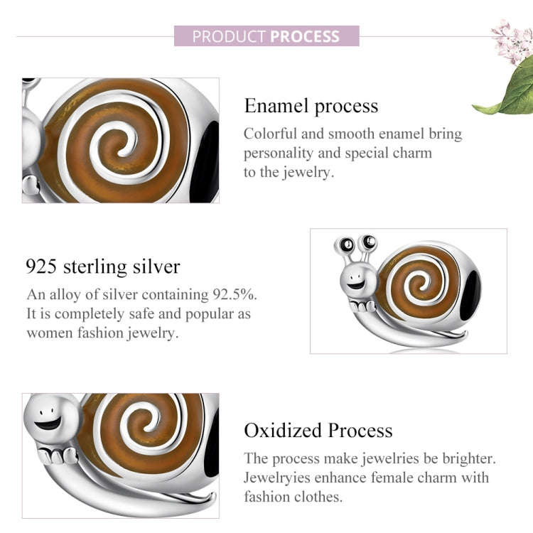 S925 Sterling Silver Mr. Snail Beads DIY Bracelet Necklace Accessories, Mr. Snail