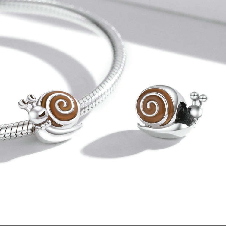 S925 Sterling Silver Mr. Snail Beads DIY Bracelet Necklace Accessories, Mr. Snail