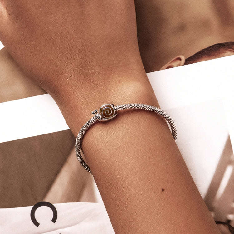 S925 Sterling Silver Mr. Snail Beads DIY Bracelet Necklace Accessories, Mr. Snail