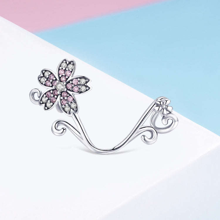 S925 Sterling Silver Beautiful Flowers DIY Bracelet Accessories, Silver