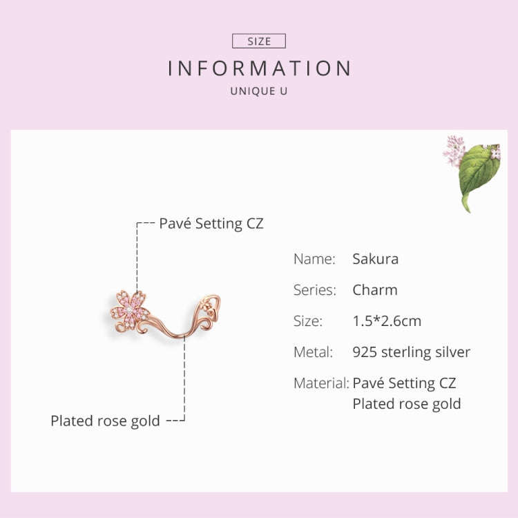 S925 Sterling Silver Beautiful Flowers DIY Bracelet Accessories, Silver