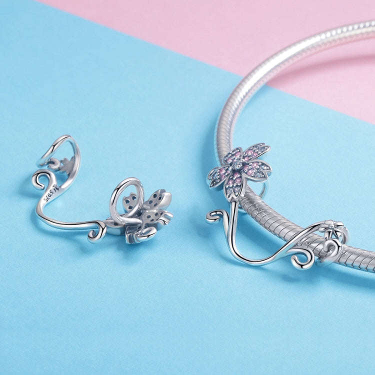 S925 Sterling Silver Beautiful Flowers DIY Bracelet Accessories, Silver