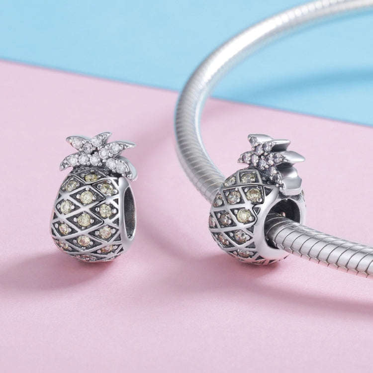 S925 Sterling Silver Summer Pineapple Beads DIY Bracelet Necklace Accessories, Bead