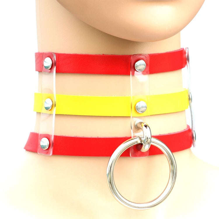 Harajuku Fashion Punk Gothic Rivets Collar Hand 3-rows Caged Leather Collar Necklace, (Silver), (...