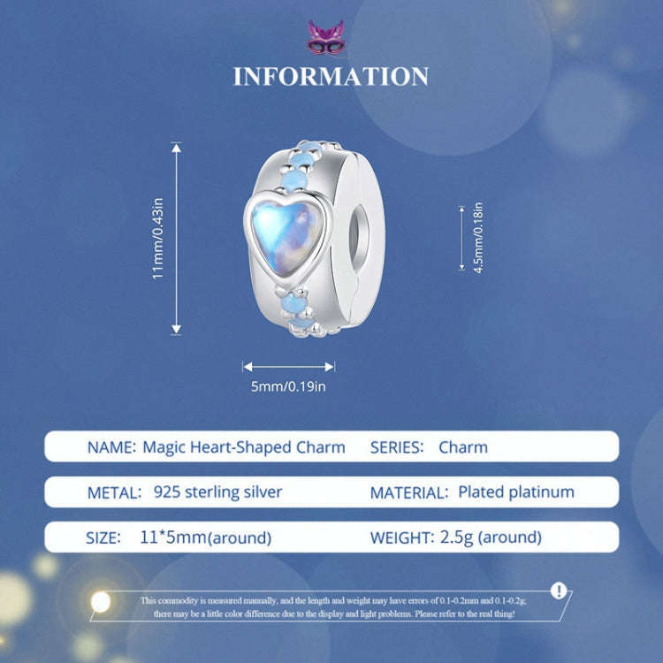 SCC2537 S925 Sterling Silver Necklace Pendant Accessories Magic Heart Positioning Buckle DIY Brac...