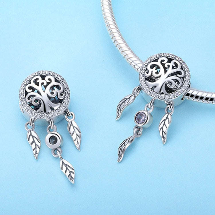 S925 Sterling Silver Retro Hollow Dream Catcher Beads DIY Beaded Bracelet Accessories, SCC723