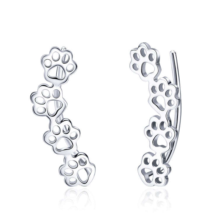 Pet Dog Paw Print S925 Sterling Silver Ladies Earrings, SCE430