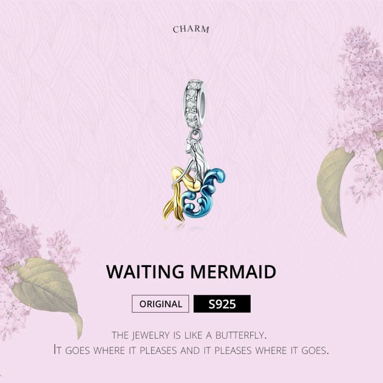 S925 Sterling Silver Mermaid Charm DIY Bracelet Accessories, SCC1166