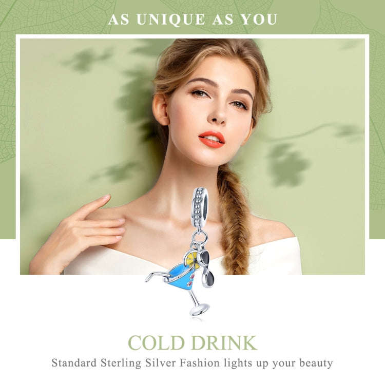 S925 Sterling Silver Summer Cold Drink DIY Beaded Ladies Bracelet Accessories, SCC698