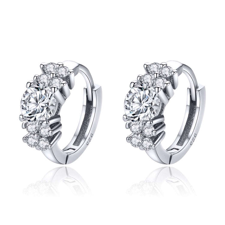 Sterling Silver Zircon Earrings Simple Temperament S925 Earrings, Silver, Gold