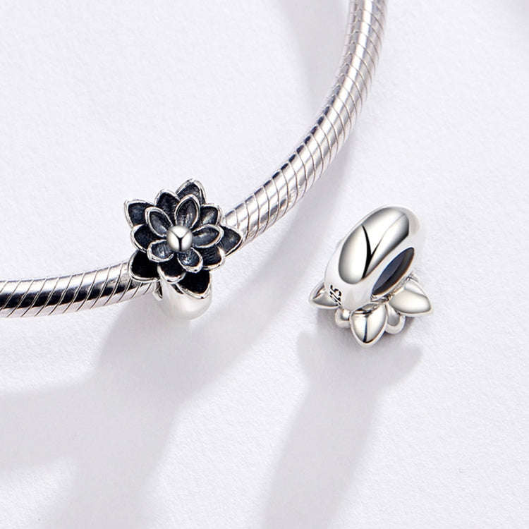Lotus Beaded S925 Sterling Silver Loose Beads DIY Bracelet Silver Beads, SCC1196