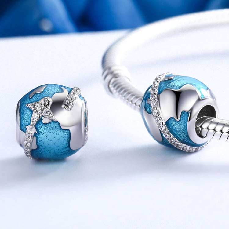 Around The World Beaded S925 Sterling Silver Loose Beads DIY Bracelet Accessories