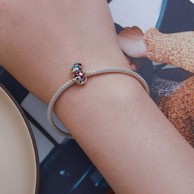 SCC2415 Christmas Snowman Bracelet Beads 925 Silver Beads Accessories, SCC2415