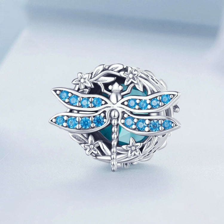S925 Sterling Silver Dragonfly Around Garland Zircon Bead Bracelet, BSC742