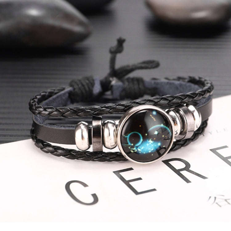 Twelve Constellations Multilayer Beaded Cowhide Bracelet, Style: Virgo Ordinary, Bracelet Aries L...