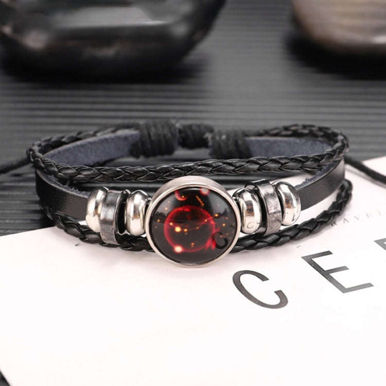 Twelve Constellations Multilayer Beaded Cowhide Bracelet, Style: Virgo Ordinary, Bracelet Aries L...