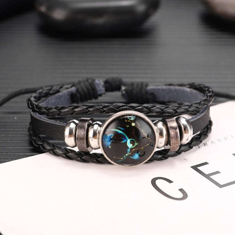 Twelve Constellations Multilayer Beaded Cowhide Bracelet, Style: Virgo Ordinary, Bracelet Aries L...