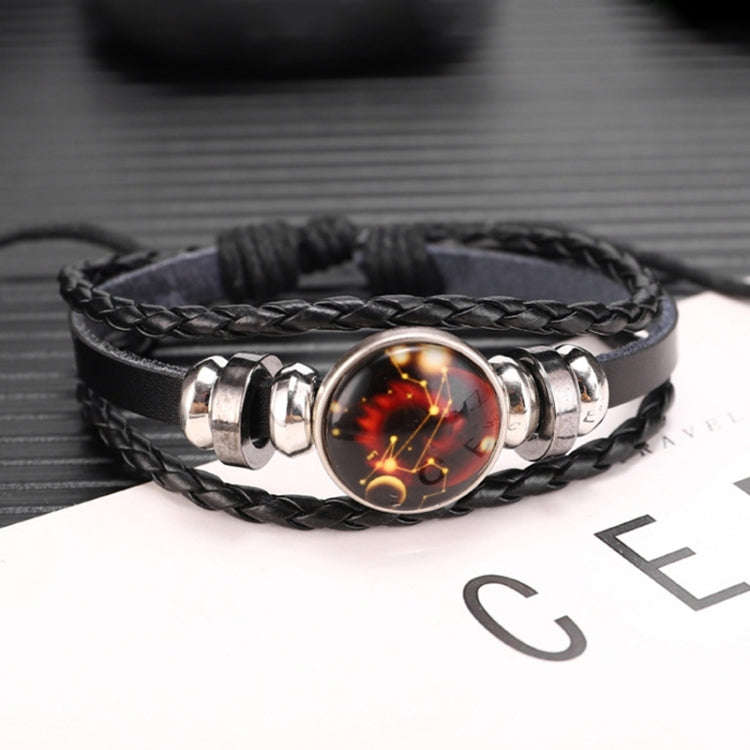 Twelve Constellations Multilayer Beaded Cowhide Bracelet, Style: Virgo Ordinary, Bracelet Aries L...