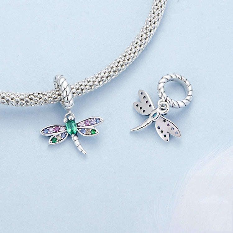 Sterling Silver Zircon Dragonfly Beaded Jewelry Accessory, SCX141