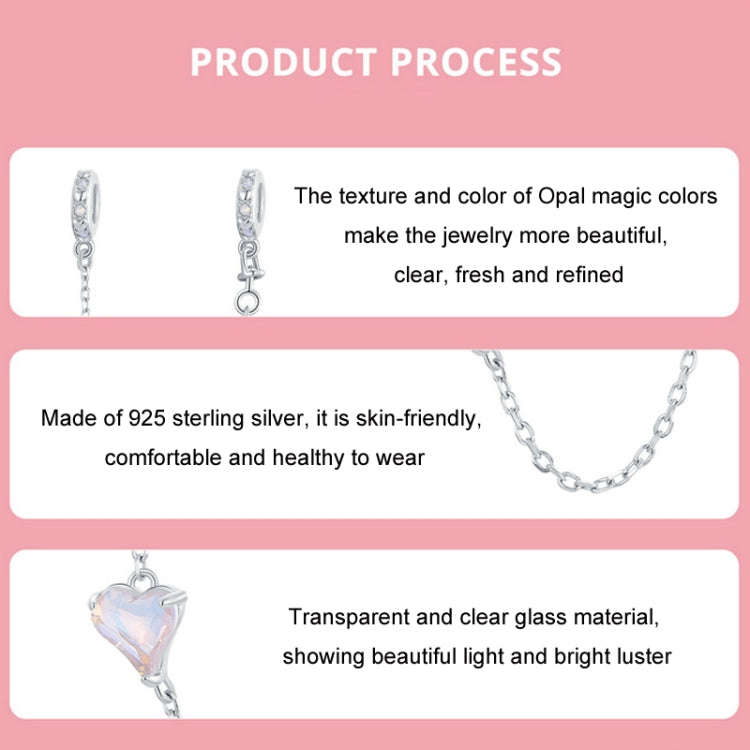 S925 Sterling Silver Valentine Day Love Safety Chain DIY Beading, SCC2717