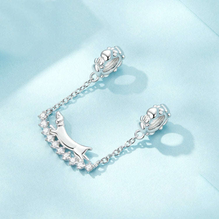 S925 Sterling Silver Cute Dachshund DIY Bracelet Beaded Accessories, SCC2751