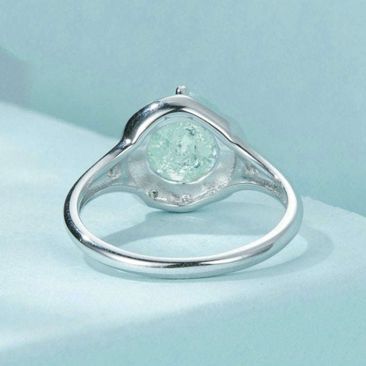 S925 Sterling Silver Platinum Plated Clear Dreamy Ice Zircon Ring, No.6, No.7, No.8
