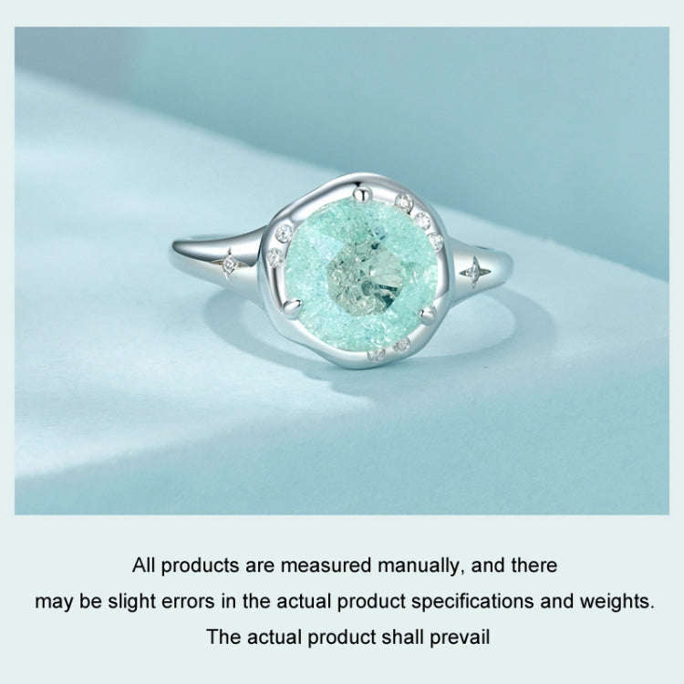 S925 Sterling Silver Platinum Plated Clear Dreamy Ice Zircon Ring, No.6, No.7, No.8