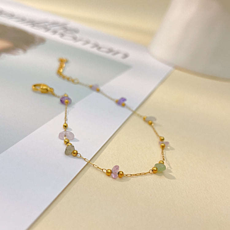 OPK 1389 Colorful Natural Stone Accessories Titanium Bracelet, 1389