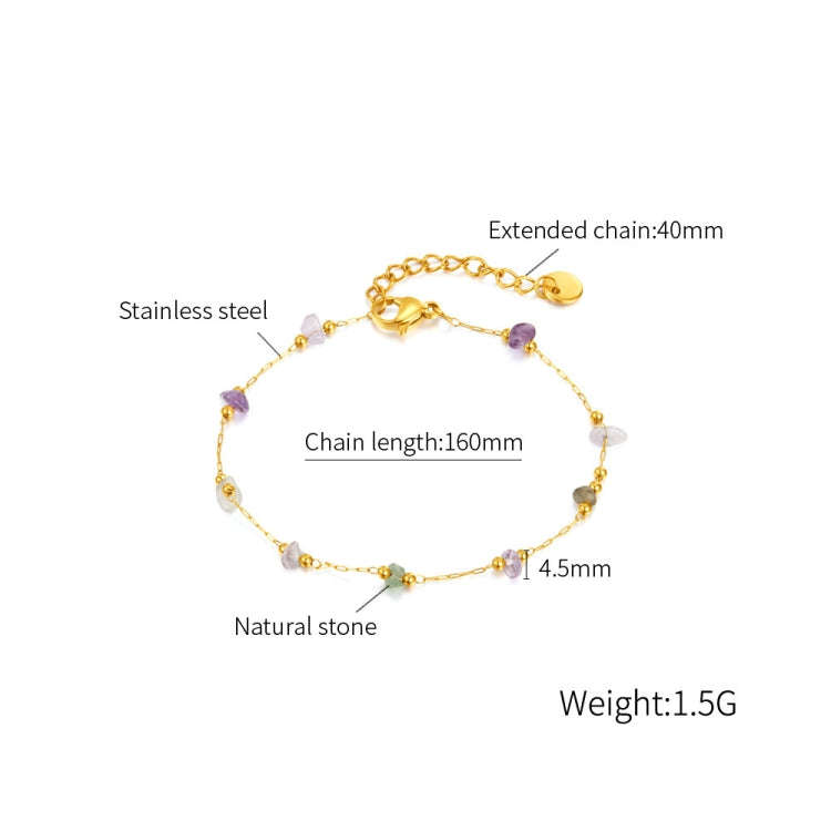 OPK 1389 Colorful Natural Stone Accessories Titanium Bracelet, 1389