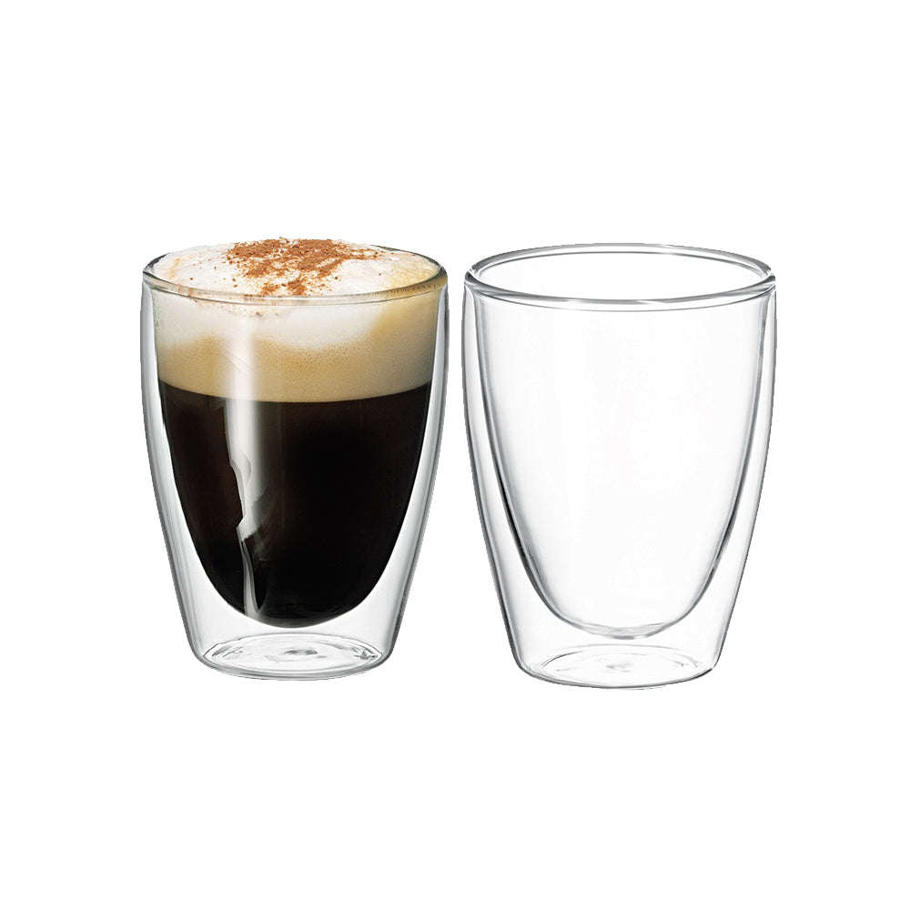 250ml Twin wall glass coffee cups