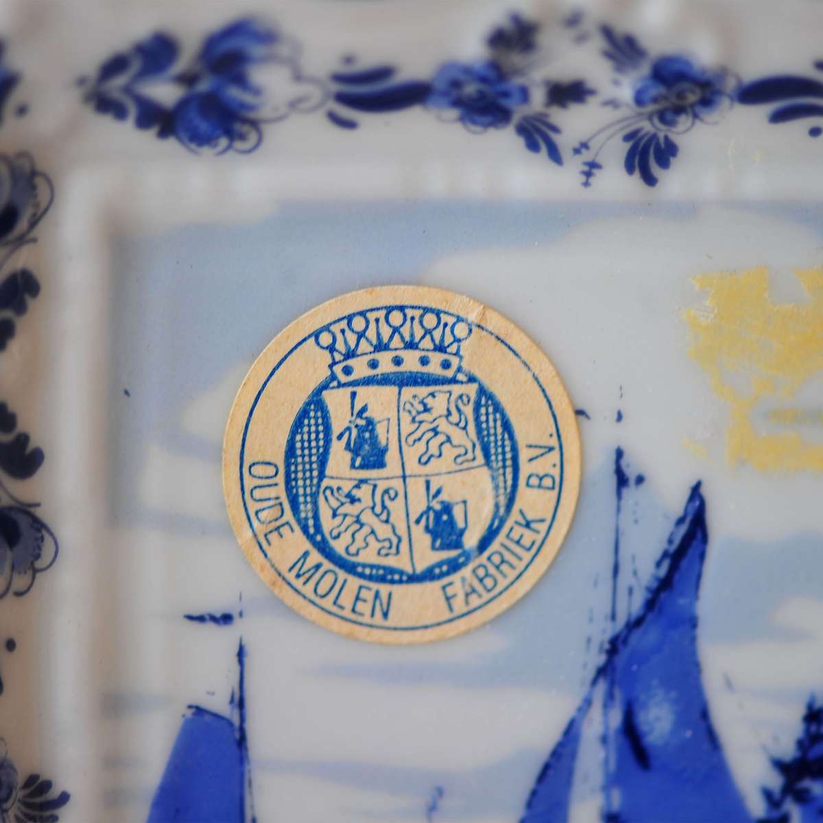 Delft Holland Small Rectangular Tray  Harbour Sailboats