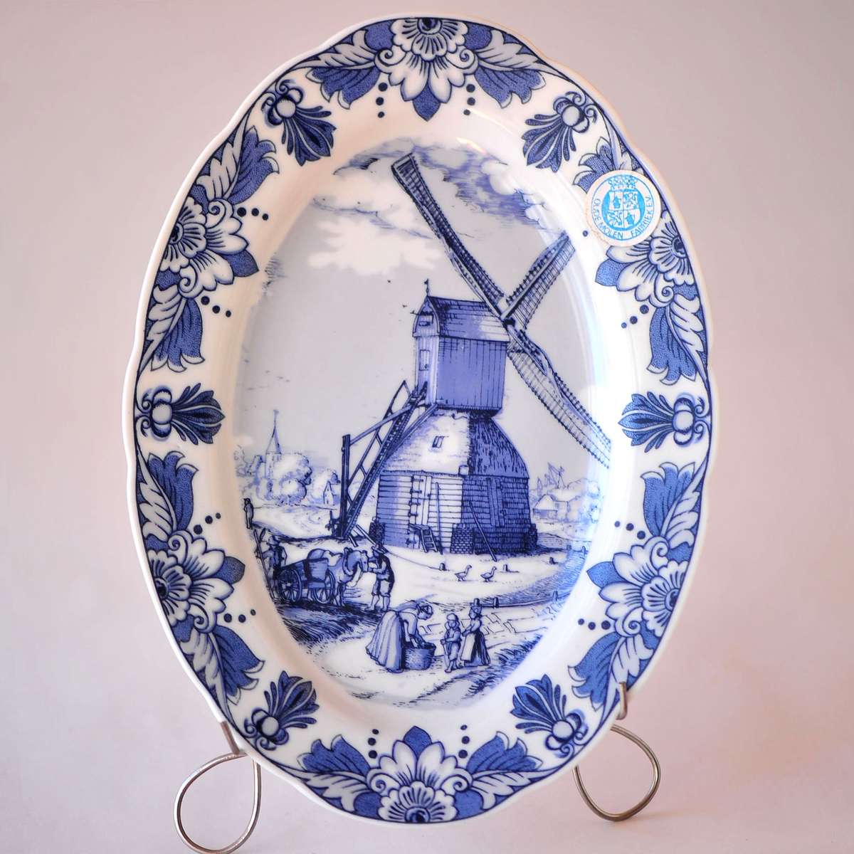 Delft Holland Small Oval Dish  Harbour Sailboats