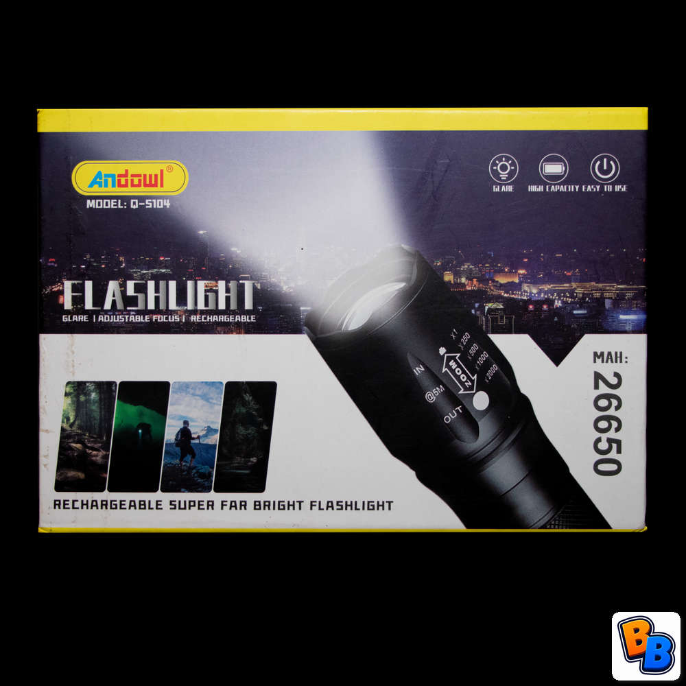 Andowl Rechargeable super bright torch with sidelight