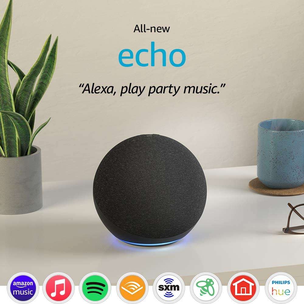 Echo (4th Gen) | With premium sound, smart home hub, and AlexaCharcoal**IN STOCK**
