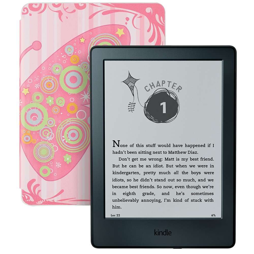 **FREE SHIPPING IN STOCK**Kindle for Kids Bundle Kindle E-reader, Butterfly Cover