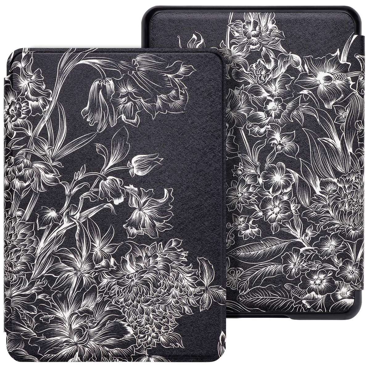 **FREE SHIPPING IN STOCK**Case Fits Kindle Paperwhite (10th Generation, 2018 Release) Black Flower
